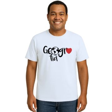 Camiseta Geografia Universitária Estampa Personalizada