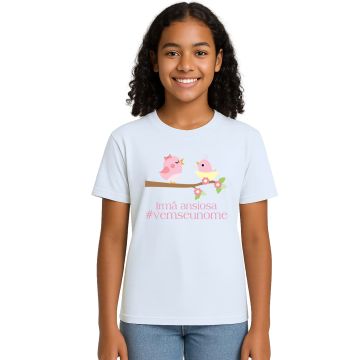 Camiseta Pássaros Irmã Ansiosa Estampa Personalizada