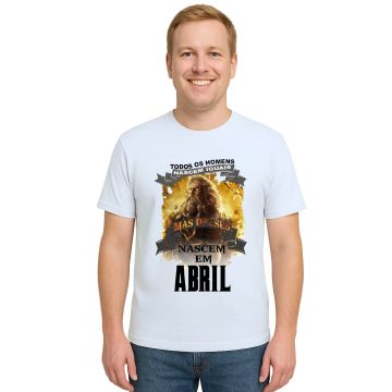 Camiseta Homens Deuses Nascem Em Abril Personalizada