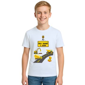 Camiseta Construção Maquinas Estampa Personalizada