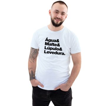 Camiseta Água Malte Lúpulo Levedura Personalizada Algodão
