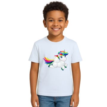 Camiseta Unicórnio Flying Licorne Estampa Personalizada