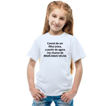 Camiseta Irmã Mais Velha Estampa Personalizada