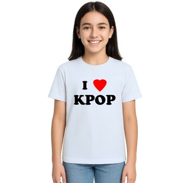 Camiseta I Love KPOP Amor K-Pop Estampa Personalizada