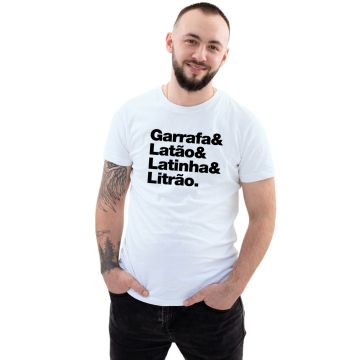 Camiseta Garrafa Latão Latinha Litrão Personalizada Algodão