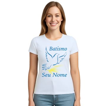 Camiseta Batizado Batismo Benção Religiosa Personalizada
