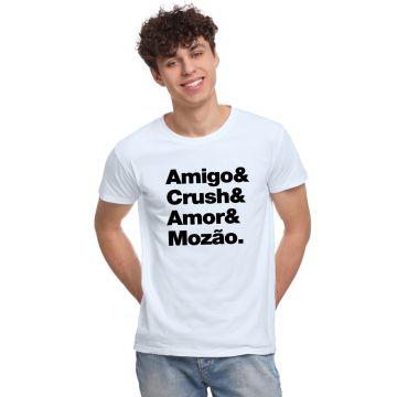 Camiseta Amigo Crush Amor Mozão Estampa Personalizada