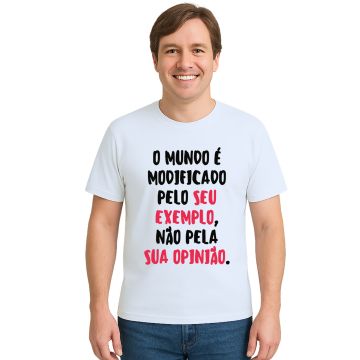 Camiseta Mundo Modificado Pelo Exemplo Personalizada