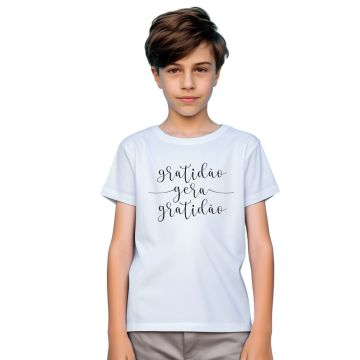 Camiseta Gratidão Gera Gratidão Estampa Personalizada