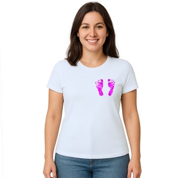 Camiseta Pezinho Rosa No Coração Estampa Personalizada