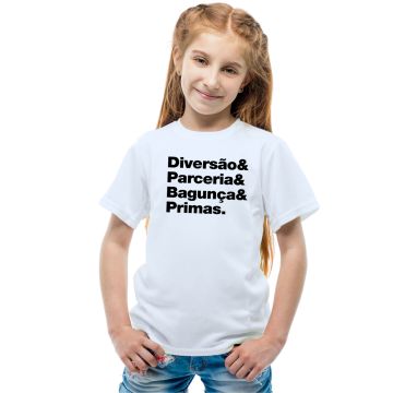 Camiseta Primas Diversão Parceria Personalizada Algodão
