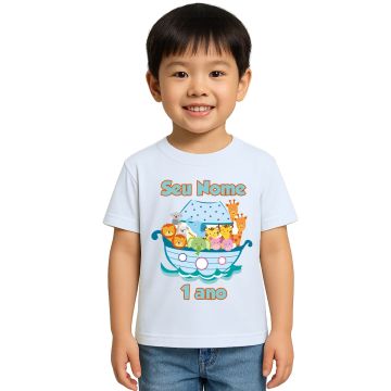 Camiseta Arca de Noé Animais Boy Estampa Personalizada