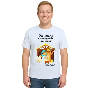 Camiseta Natalina Presépio Natal Estampa Personalizada