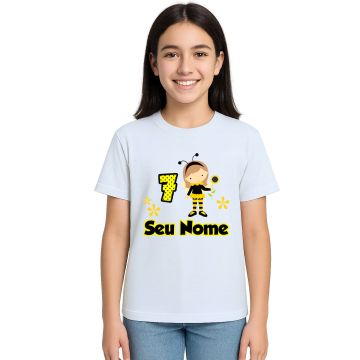 Camiseta Abelha Girl Aniversário Estampa Personalizada