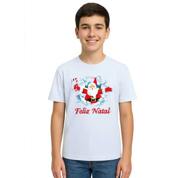 Camiseta Papai Noel Feliz Natal Natalina Personalizada