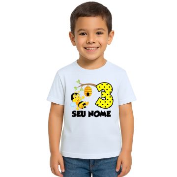 Camiseta Abelha Colmeia Aniversário Personalizada
