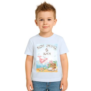Camiseta Fundo Do Mar Festa Estampa Personalizada