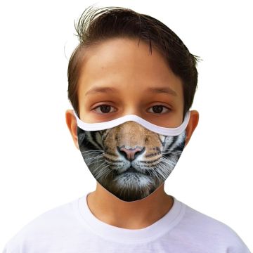 Máscara de Proteção Tigre Tecido Lavável Reutilizável