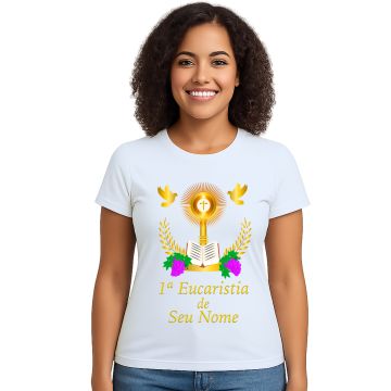 Camiseta Primeira Eucaristia Religiosa Personalizada