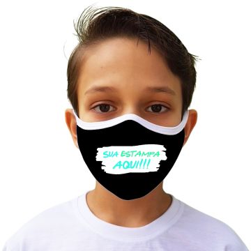 Máscara de Proteção Personalizada Preta Tecido Lavável