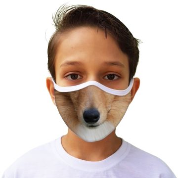 Máscara de Proteção Cachorro Collie Tecido Lavável
