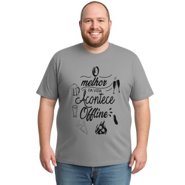 Camiseta Melhor da Vida Offline Estampa Personalizada