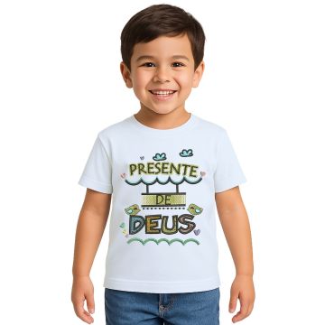 Camiseta Presente de Deus Religiosa Estampa Personalizada