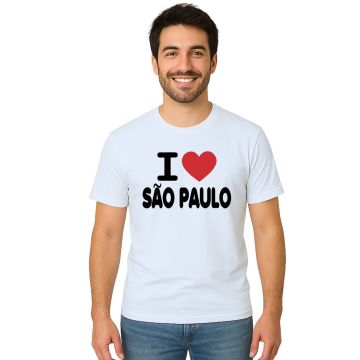Camiseta Eu Amo São Paulo I Love SP Estampa Personalizada