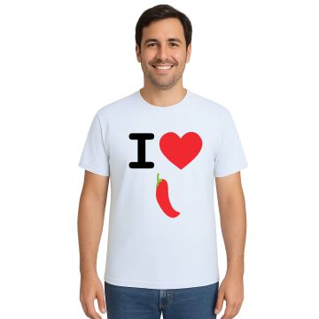 Camiseta Eu Amo Pimenta I Love Chilli Estampa Personalizada