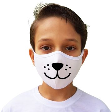 Máscara de Proteção Cachorrinho Feliz Tecido Lavável