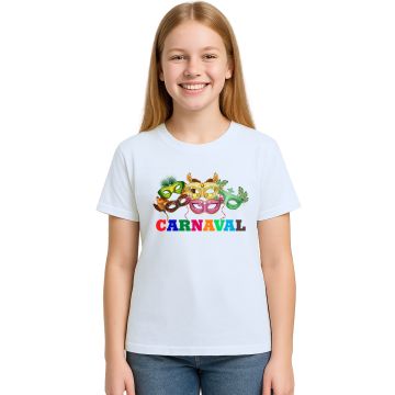 Camiseta Carnaval Máscaras de Folia Estampa Personalizada