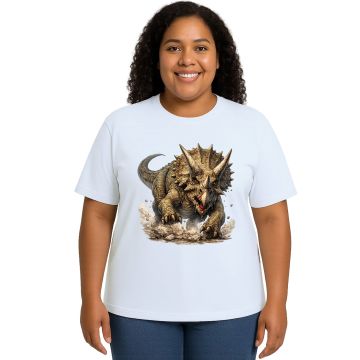 Camiseta Dinossauro Tricerátops Estampa Personalizada