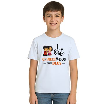 Camiseta Conectados Com Deus Estampa Personalizada