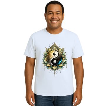 Camiseta Taijitu Yin Yang Equilíbrio Estampa Personalizada