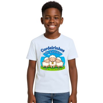 Camiseta Cordeirinhos de Jesus Cristo Estampa Personalizada