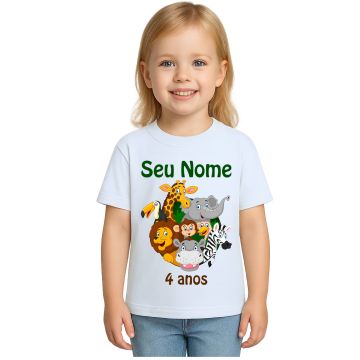Camiseta Safari Show dos Animais Estampa Personalizada
