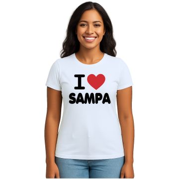 Camiseta Eu Amo Sampa I Love SP Estampa Personalizada