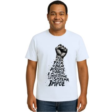 Camiseta Questione o Sistema Estampa Personalizada