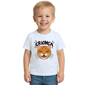 Camiseta Crionça Onça Criança Estampa Personalizada