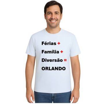 Camiseta Férias Família Diversão Orlando Personalizada