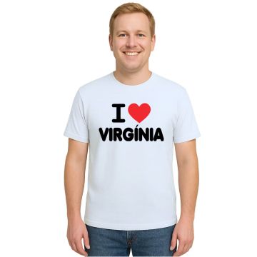 Camiseta Eu Amo Virgínia MG I Love Virginia Personalizada