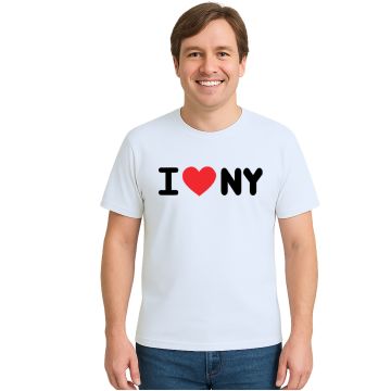 Camiseta I Love NY Eu Amo New York Estampa Personalizada