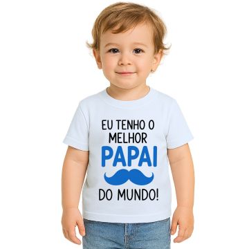 Camiseta Melhor Papai do Mundo Bigode Estampa Personalizada