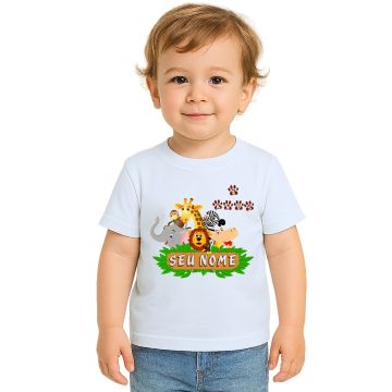 Camiseta Safari Floresta Animais Estampa Personalizada