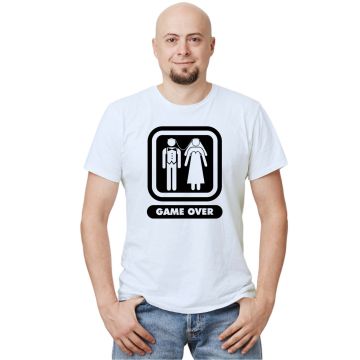 Camiseta Casamento Game Over Estampa Personalizada Algodão