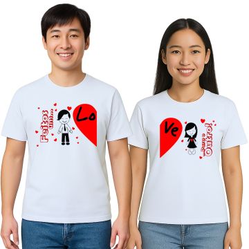 Kit 2 Camisetas Namorados Feitos Love Personalizadas