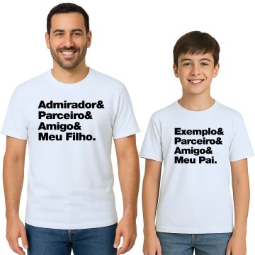 Kit 2 Camisetas Pai e Filho Parceiros Personalizadas