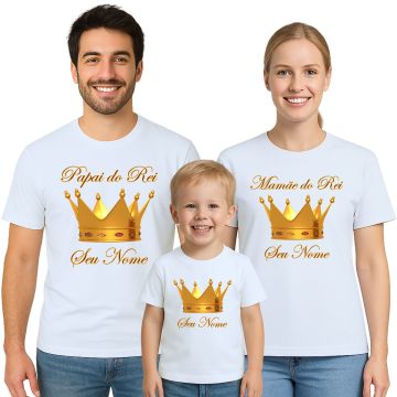 Kit 3 Camisetas Rei Realeza Reizinho Festa Personalizadas