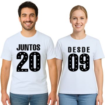 Kit 2 Camisetas Namorados Juntos Aniversário Personalizadas