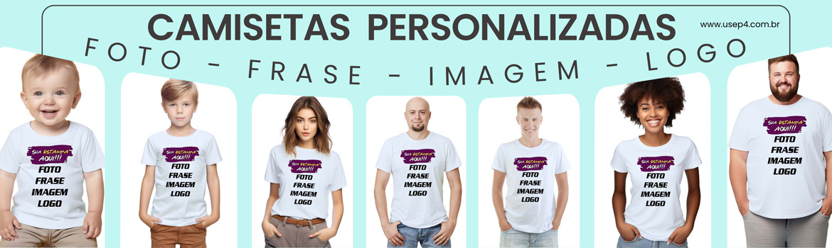 Camisetas personalizadas: foto, frase, imagem, logo